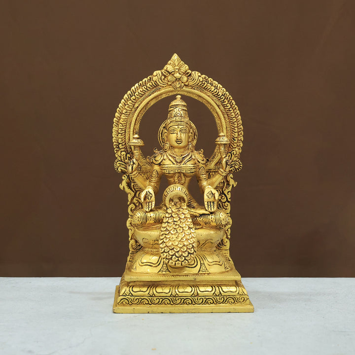 10.5” Brass Arch Dhanalakshmi Idol