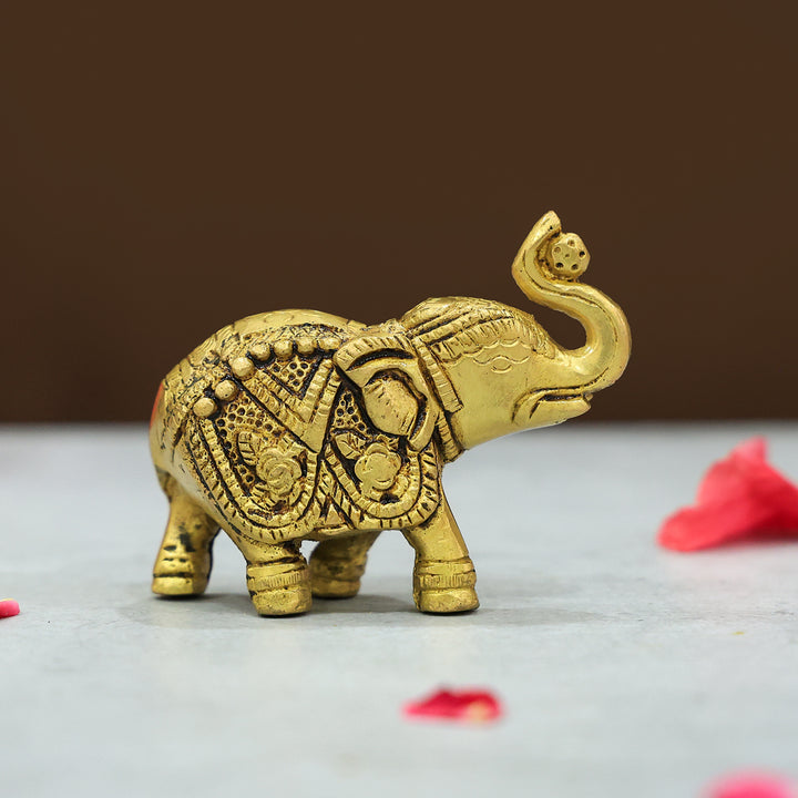 2.5” Majestic Brass  Yellow Antique Elephant Super Fine