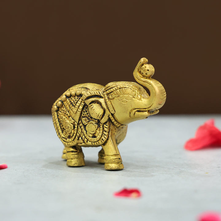 2.5” Majestic Brass  Yellow Antique Elephant Super Fine