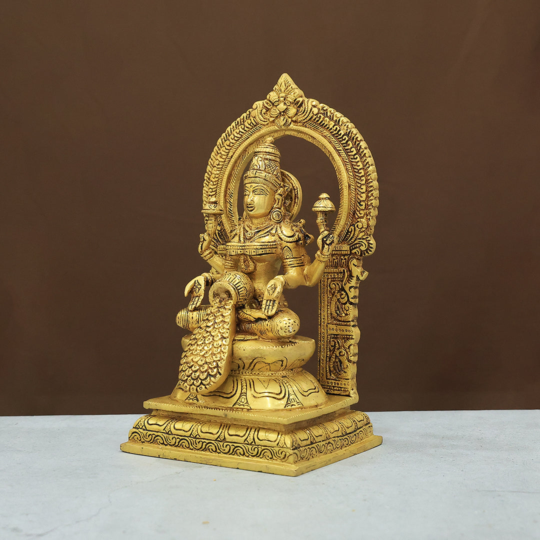 10.5” Brass Arch Dhanalakshmi Idol