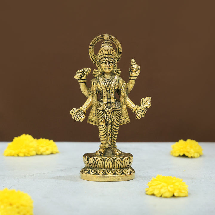 6" Brass Dhanvantari Idol