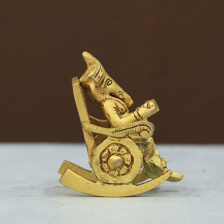 3” Brass Ganesha Sitting on the Chair