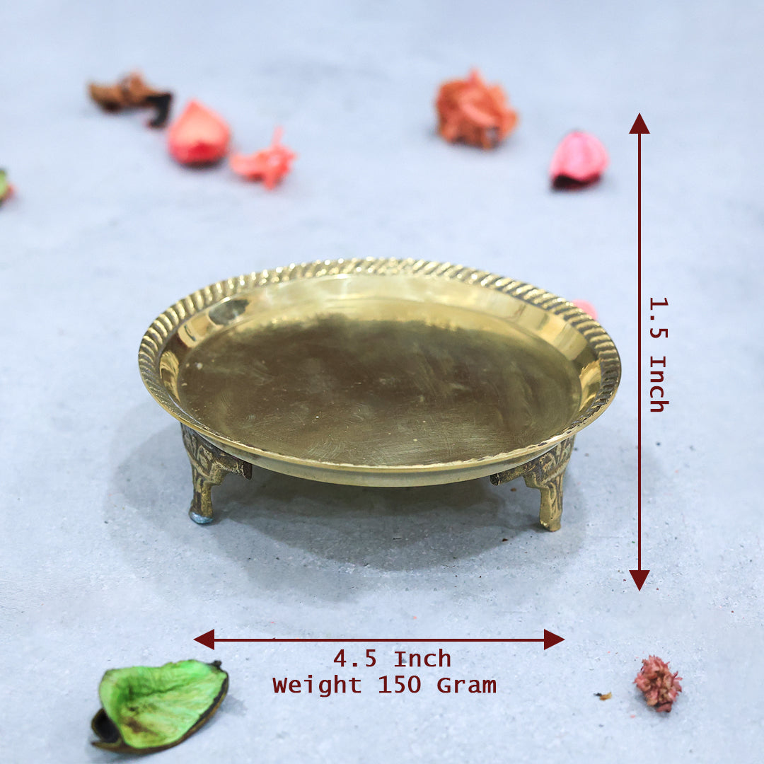 4.5" Wide Brass Plate with Stand