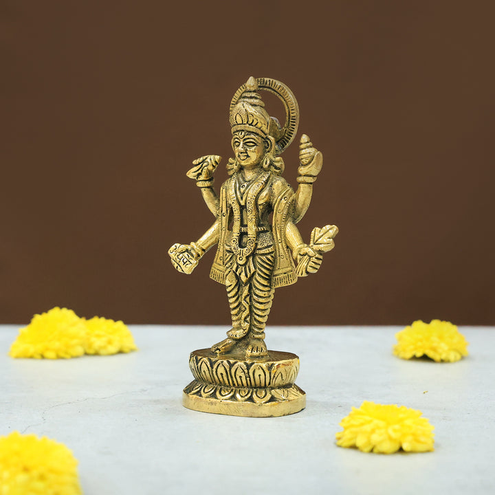 6" Brass Dhanvantari Idol