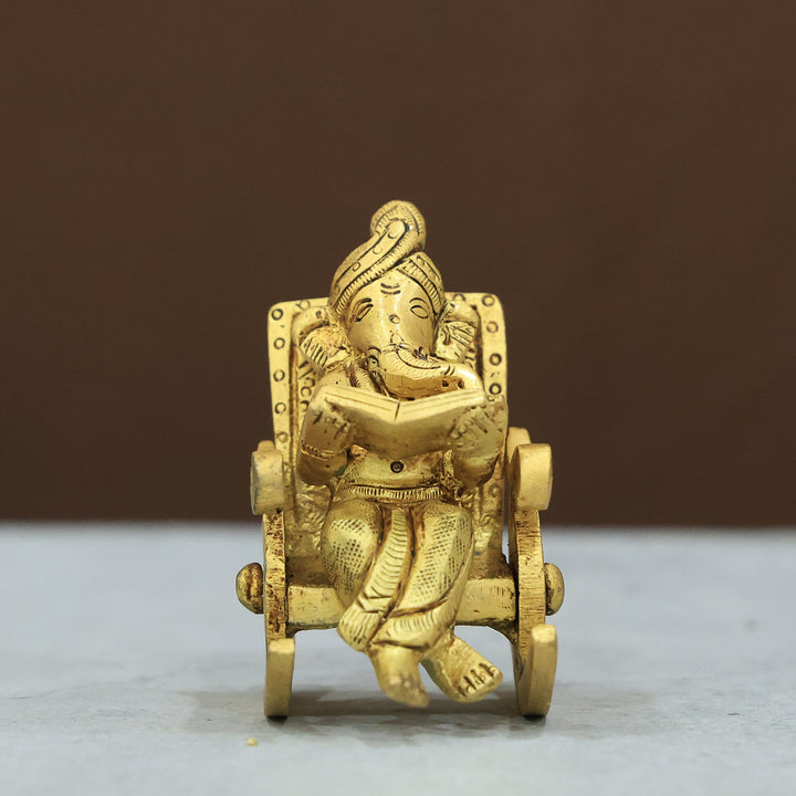 3” Brass Ganesha Sitting on the Chair