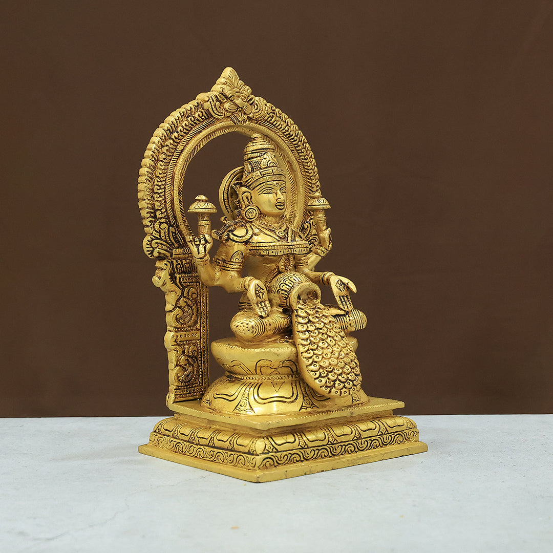 10.5” Brass Arch Dhanalakshmi Idol