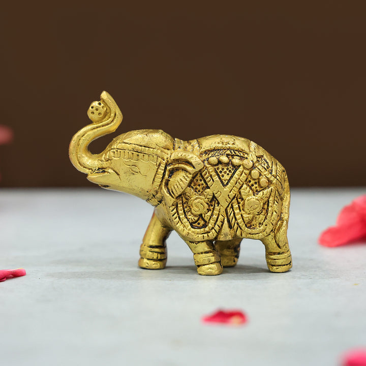 2.5” Majestic Brass  Yellow Antique Elephant Super Fine