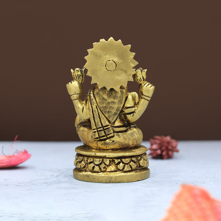 3" Brass Lakshmi with Round Base