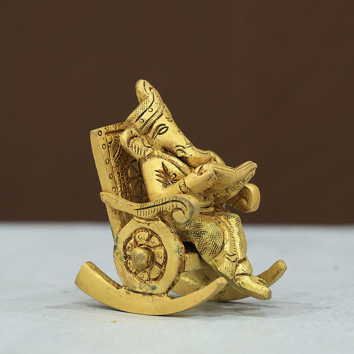 3” Brass Ganesha Sitting on the Chair