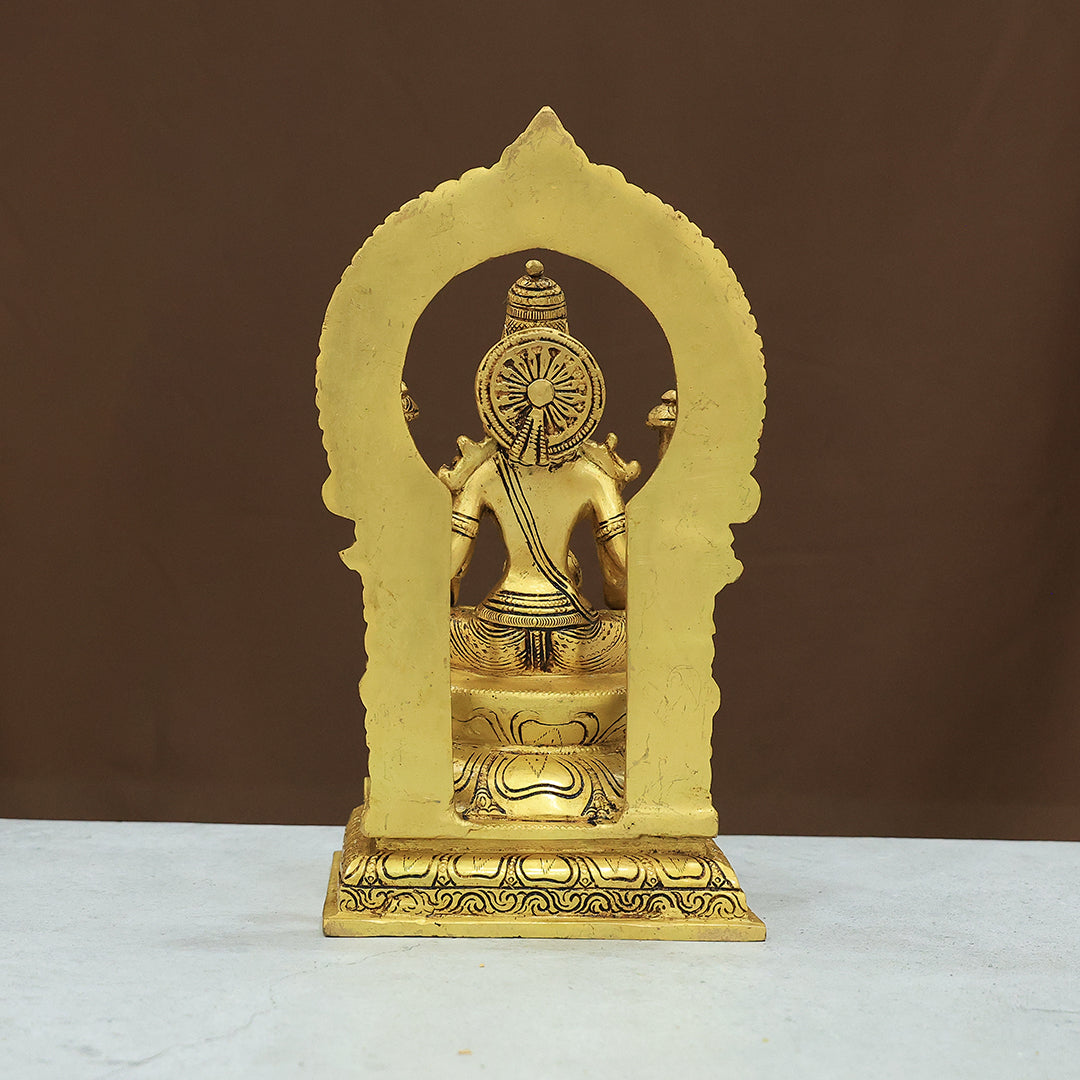 10.5” Brass Arch Dhanalakshmi Idol