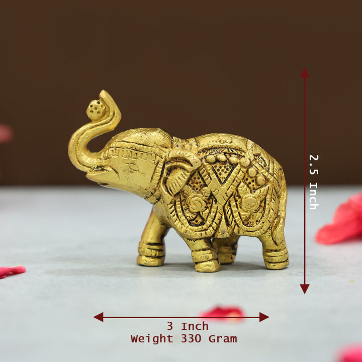 2.5” Majestic Brass  Yellow Antique Elephant Super Fine