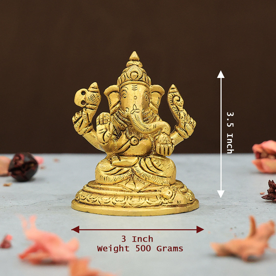 3.5” Brass Oval Base Ganesh