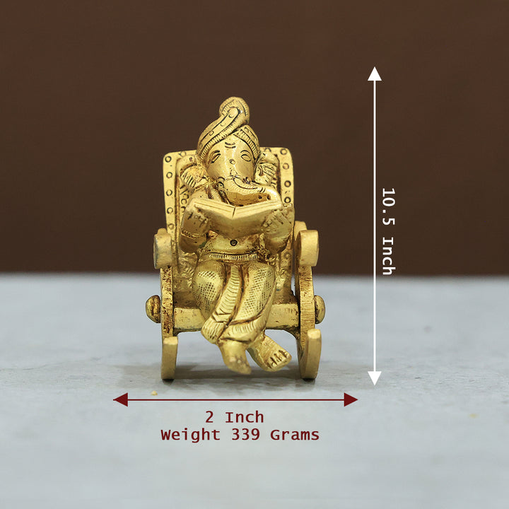 3” Brass Ganesha Sitting on the Chair