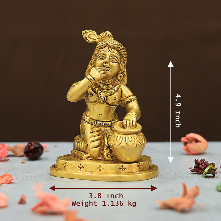 4.9" Brass Bala Krishna Idol