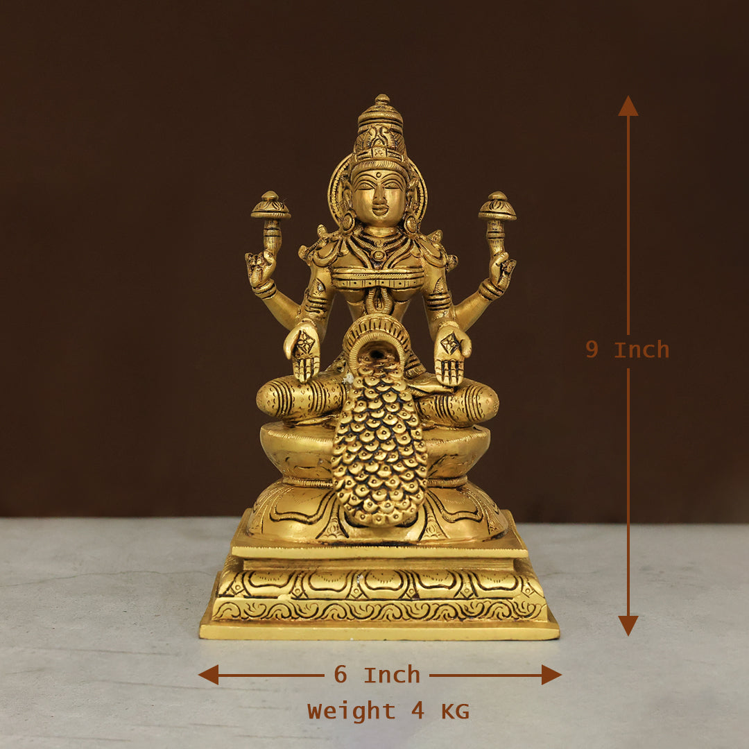 9" Brass Dhanalakshmi