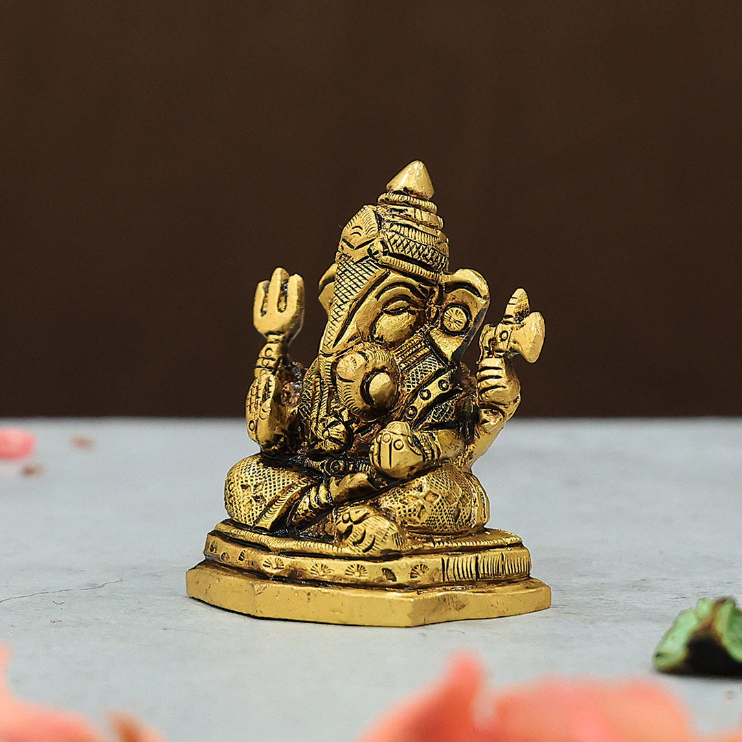 2.8" Brass Ganesh Idol