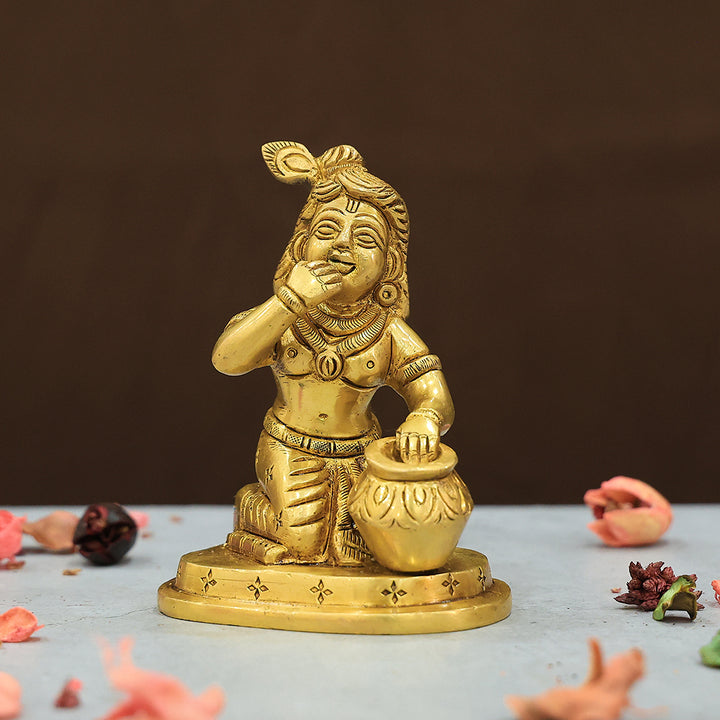 4.9" Brass Bala Krishna Idol