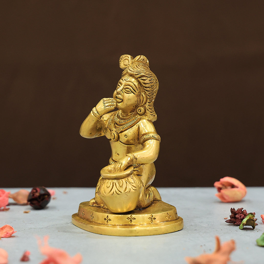 4.9" Brass Bala Krishna Idol