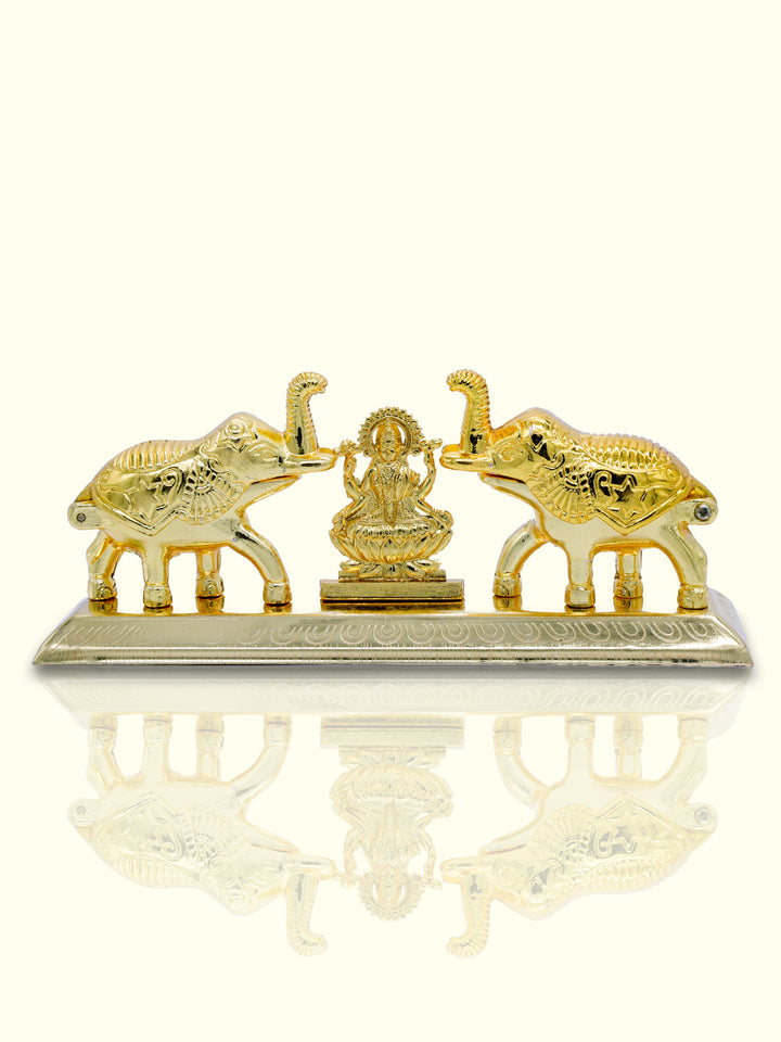 2.5" Metal Gajalaxmi kumkum Dabbi - Sripuram Store