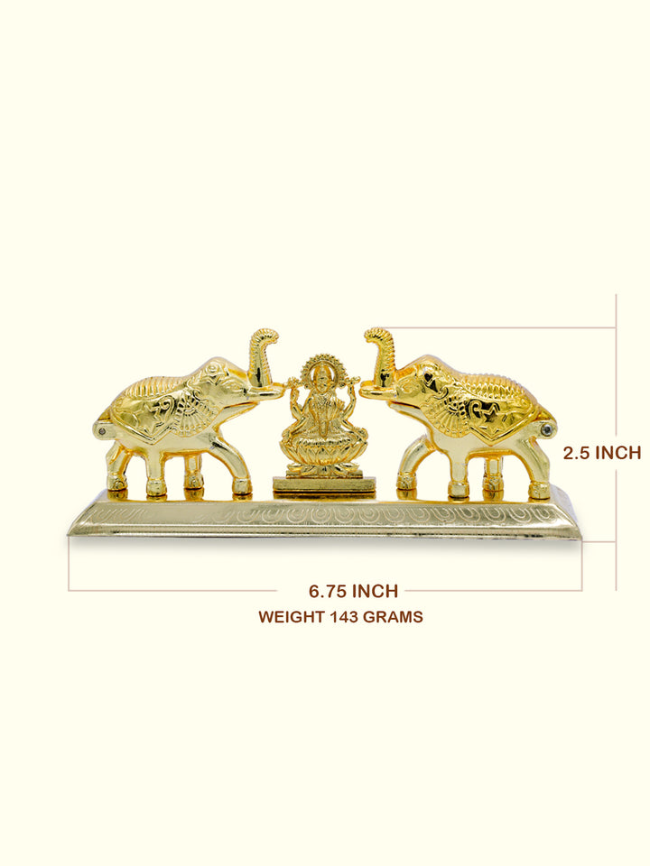 2.5" Metal Gajalaxmi kumkum Dabbi - Sripuram Store