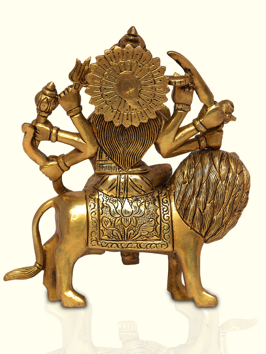 7" Brass Durga - Sripuram Store