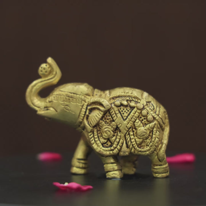 2.5” Majestic Brass  Yellow Antique Elephant Super Fine